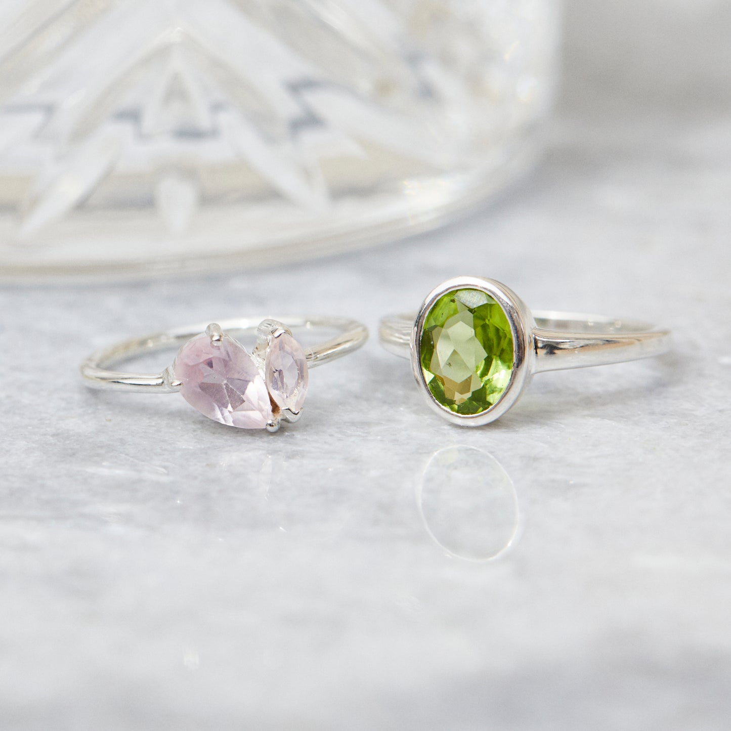 zoe sugg intentions courage peridot ring in silver