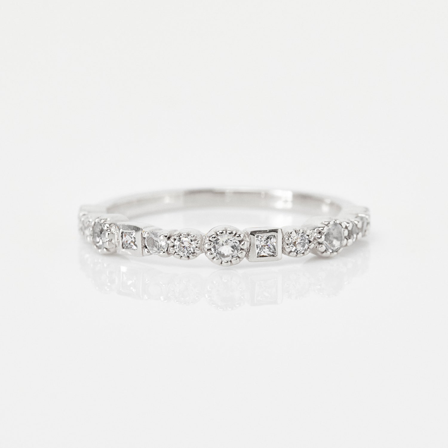 diamond constellation eternity ring in silver