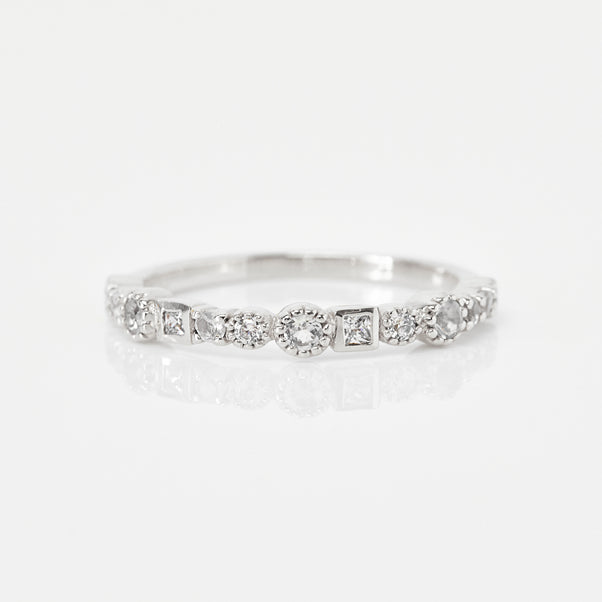 diamond constellation eternity ring in silver