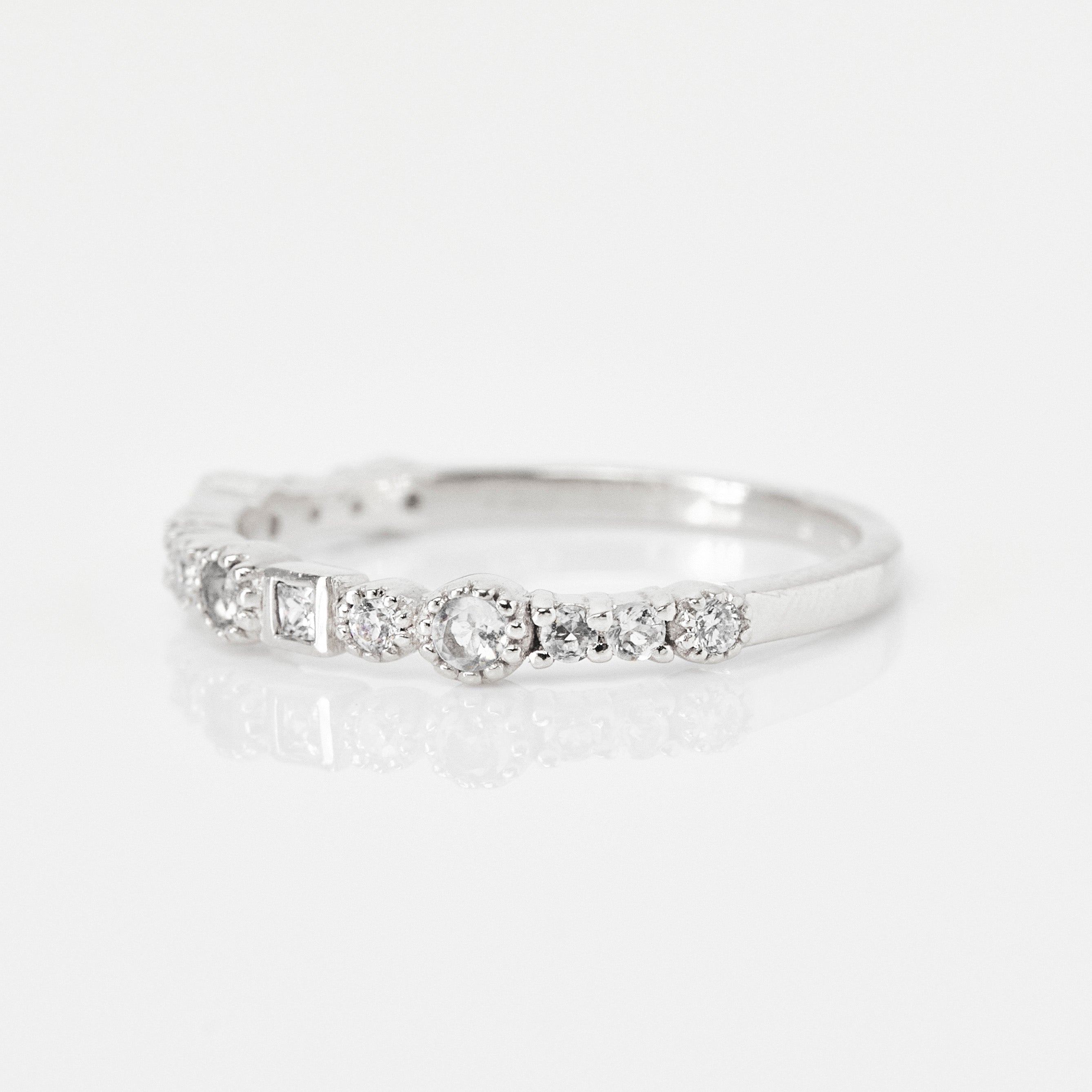 diamond constellation eternity ring in silver