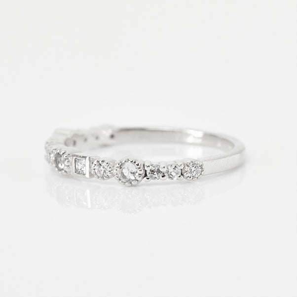 diamond constellation eternity ring in silver