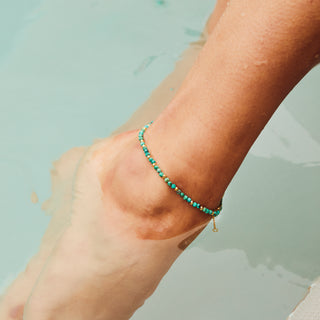 turquoise beaded anklet