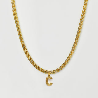 Make it Personal Diamond Star Set Chunky Initial Pendant with Spiga Vintage Chain