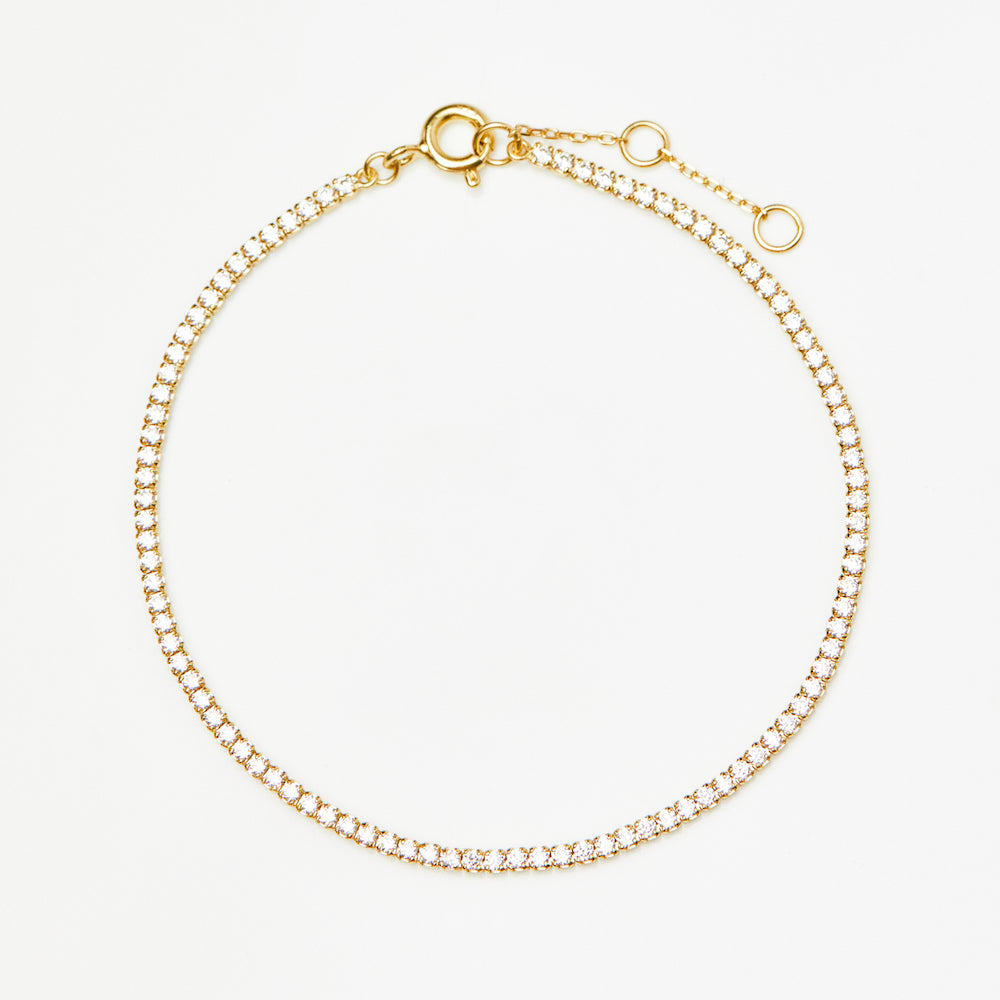 CZ tennis bracelet in gold vermeil