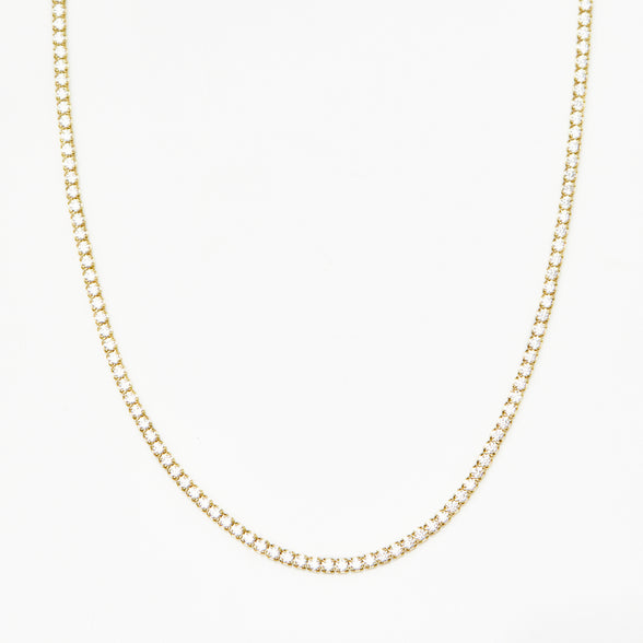 Cz tennis necklace in gold vermeil 
