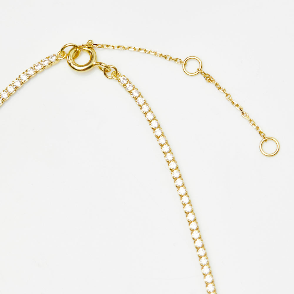 Cz tennis necklace in gold vermeil 