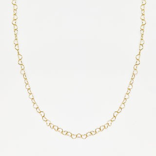 dainty love heart chain necklace in gold
