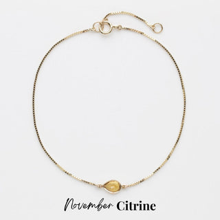 gemstone birthstone solitaire bracelet in 9k yellow gold