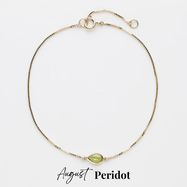 gemstone birthstone solitaire bracelet in 9k yellow gold