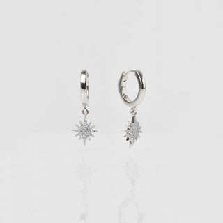 STARBURST DROP HOOP EARRINGS