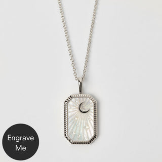 Celestial Mother Of Pearl Tarot Engravable Necklace