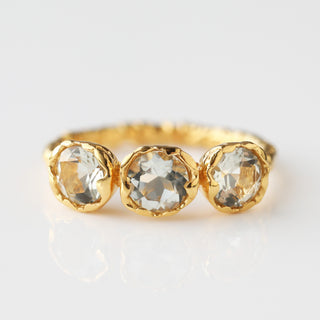 Green amethyst molten ring