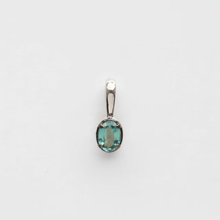 Teal kyanite pendant silver