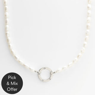 Celestial Star Set Clasp Pearl Necklace