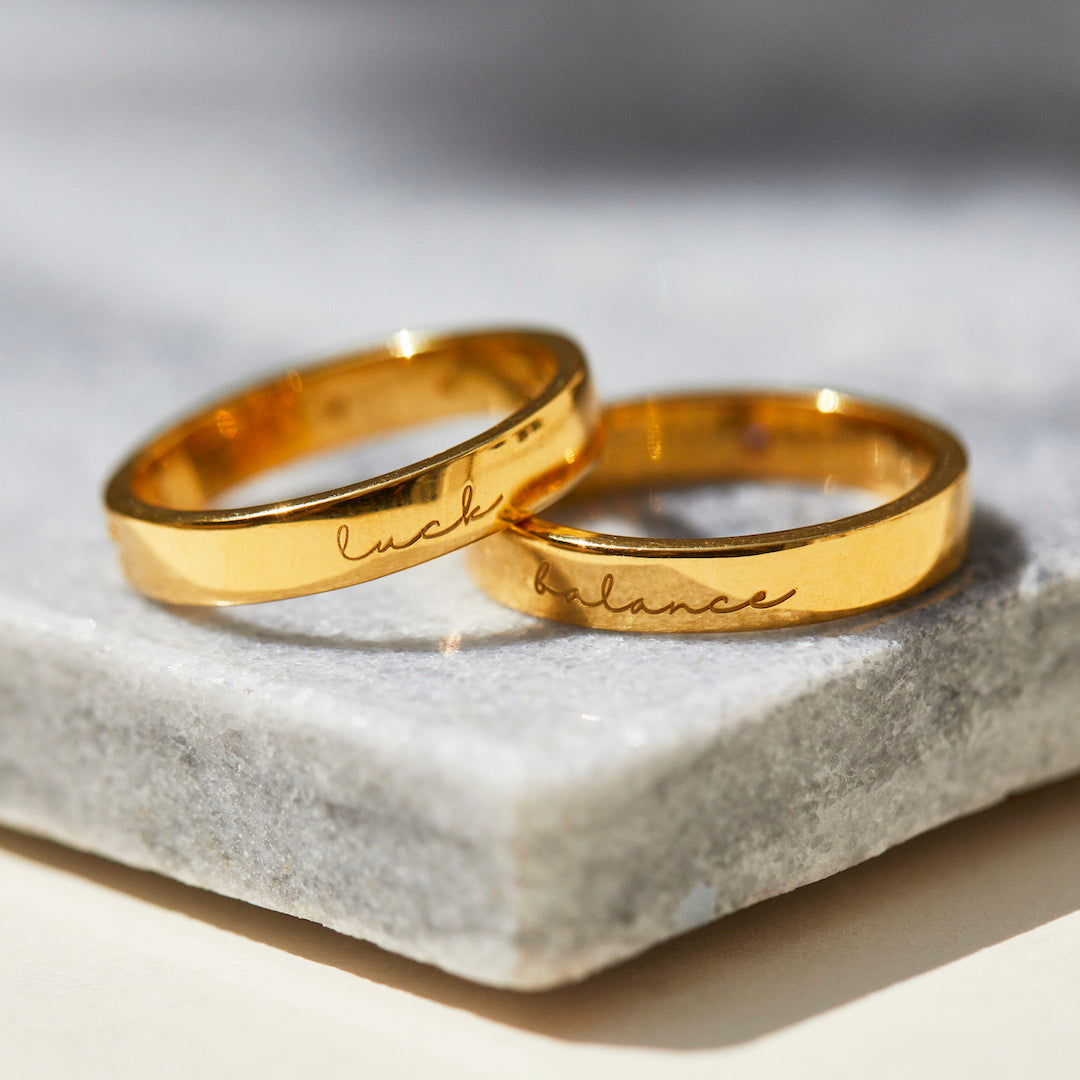 zoe sugg intentions amethyst balance ring in gold