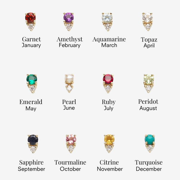 Birthstone & Diamond Stud Earrings