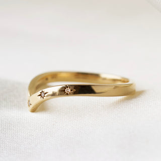 Diamond Star Set Wishbone Wedding Band