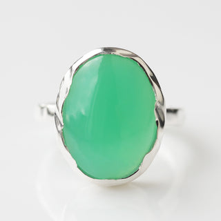 Chrysoprase Molten Statement Ring
