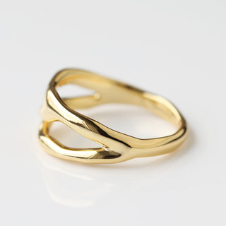 molten twiglet ring in gold