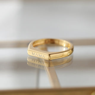 Mothers day engravable bar ring 