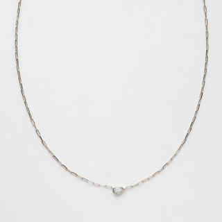 sapphire paperclip silver necklace
