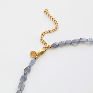 Iolite beaded necklace gold