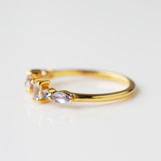 Tanzanite stone stacking ring in gold