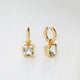 Green amethyst gemstone hoop earrings