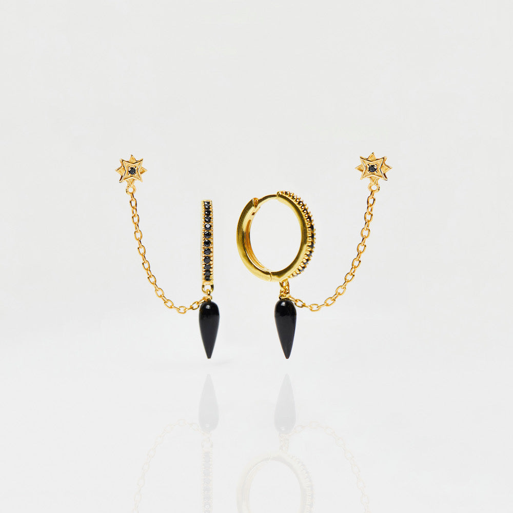 Anita Rani Shakti Black Onyx Enchanted Chain Earring