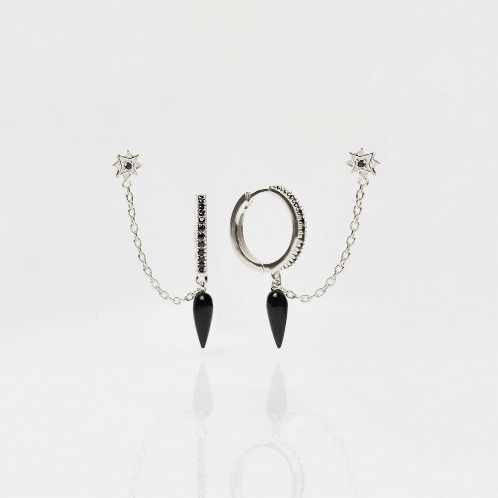 Anita Rani Shakti Black Onyx Enchanted Chain Earring