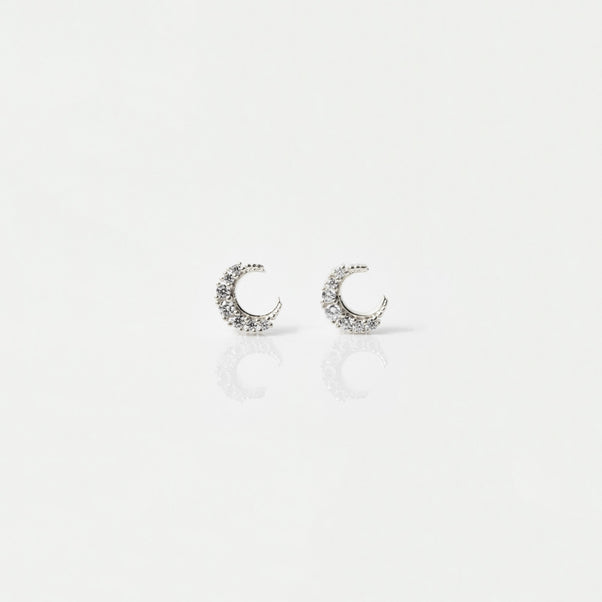 Celestial Moon Stud Earrings