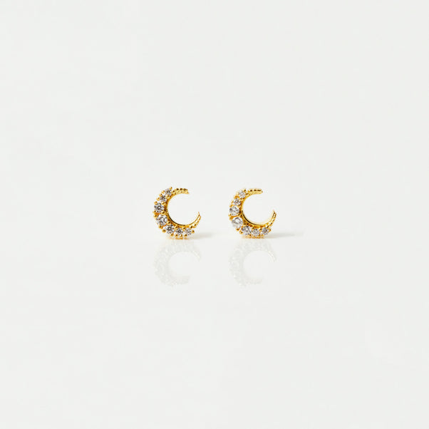 Celestial Moon Stud Earrings