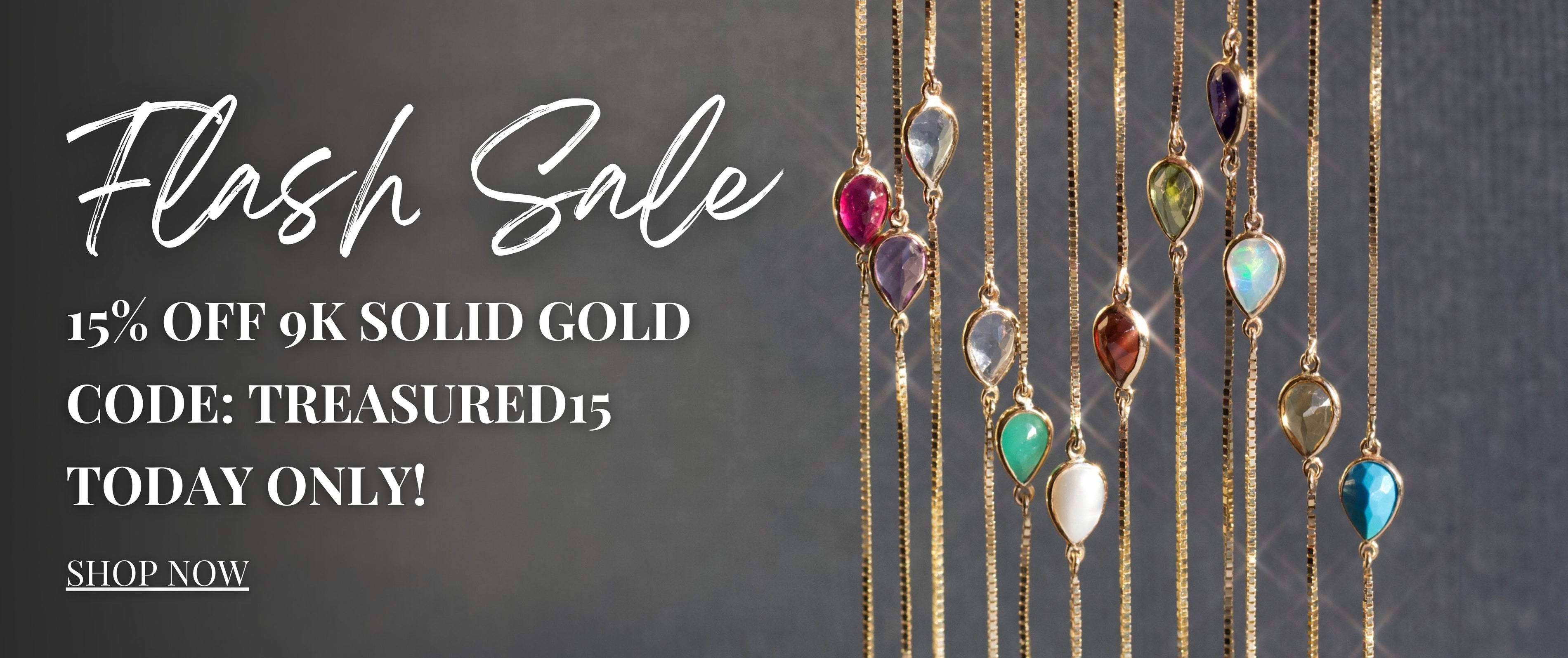 Carrie Elizabeth Jewellery 9k Solid Gold Flash Sale