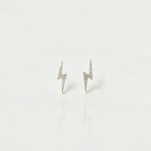 Lightning Bolt Diamond Stud Earrings