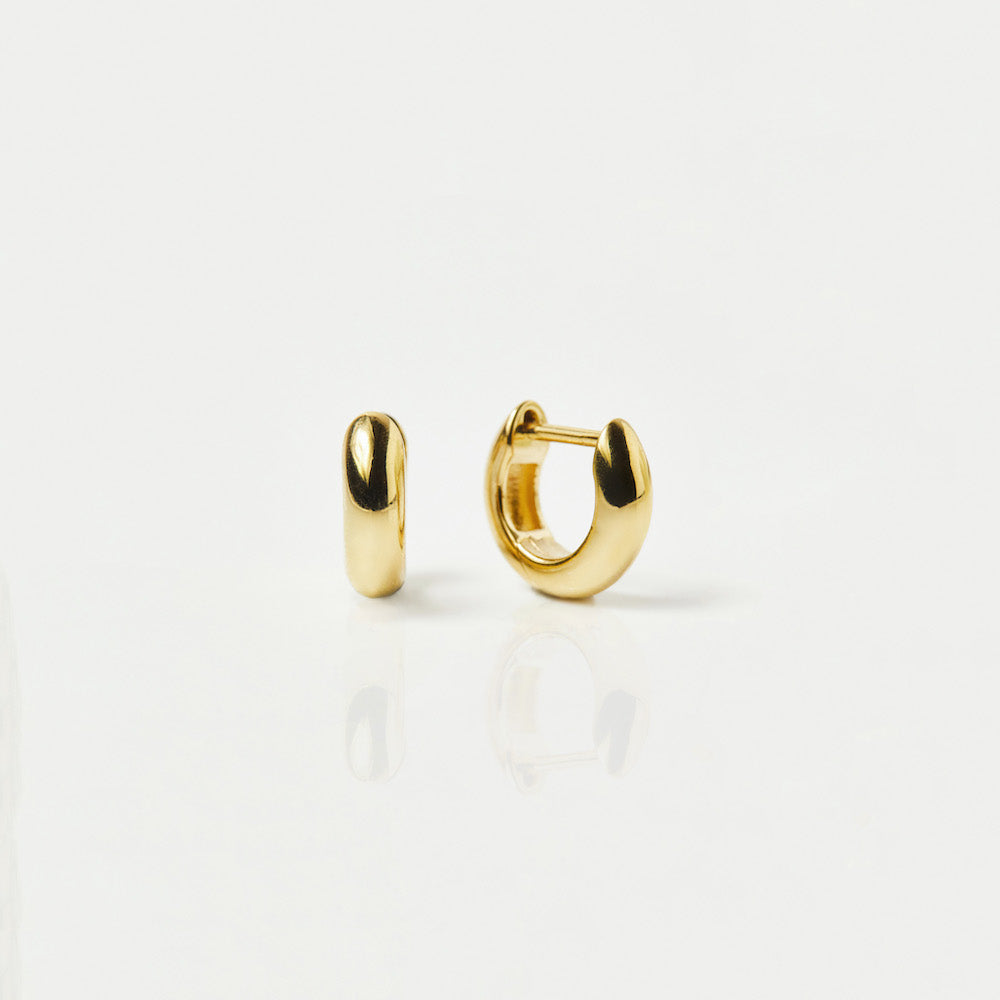 Mini Chunky Hoop Earrings 14k Gold Vermeil Earrings Carrie