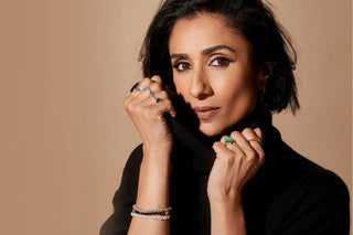 Anita Rani wears jewellery from her collection Shakti, designed with Carrie Elizabeth Jewellery