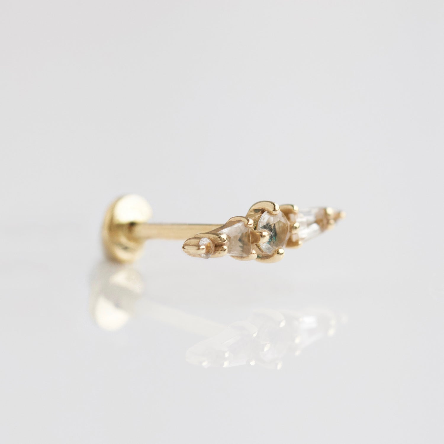 carrie elizabeth cz ear crawler stud in solid gold