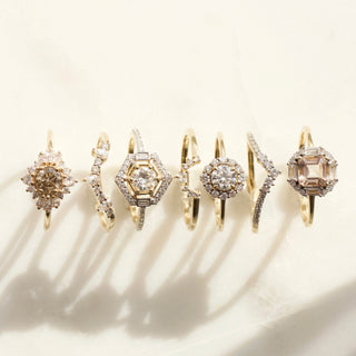 Gold Diamond cluster engagement ring