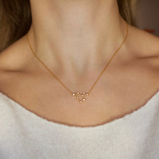 zodiac constellation necklace in gold