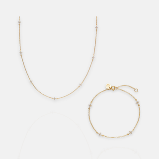 Dainty Flower Necklace & Bracelet Set