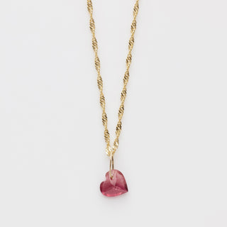 pink heart tourmaline necklace