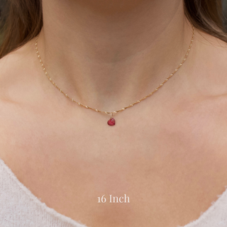 Exclusive Dark Pink Heart Tourmaline Necklace