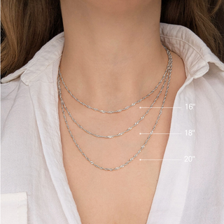 Silver singapore twist chain