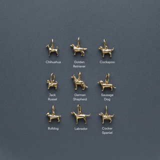 Carrie Elizabeth solid Gold Dog Charms
