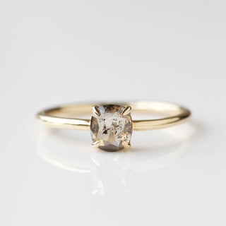 Brown salt and pepper diamond ring in solid gold