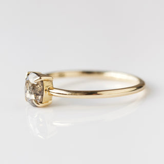 Brown salt and pepper diamond ring in solid gold