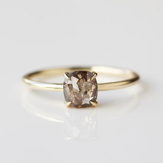 brown salt and pepper diamond ring in solid gold