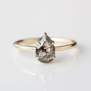 Brown salt and pepper diamond ring in solid gold