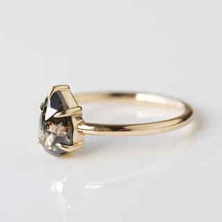 Brown salt and pepper diamond ring in solid gold