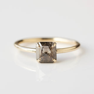 Brown salt and pepper diamond ring in solid gold